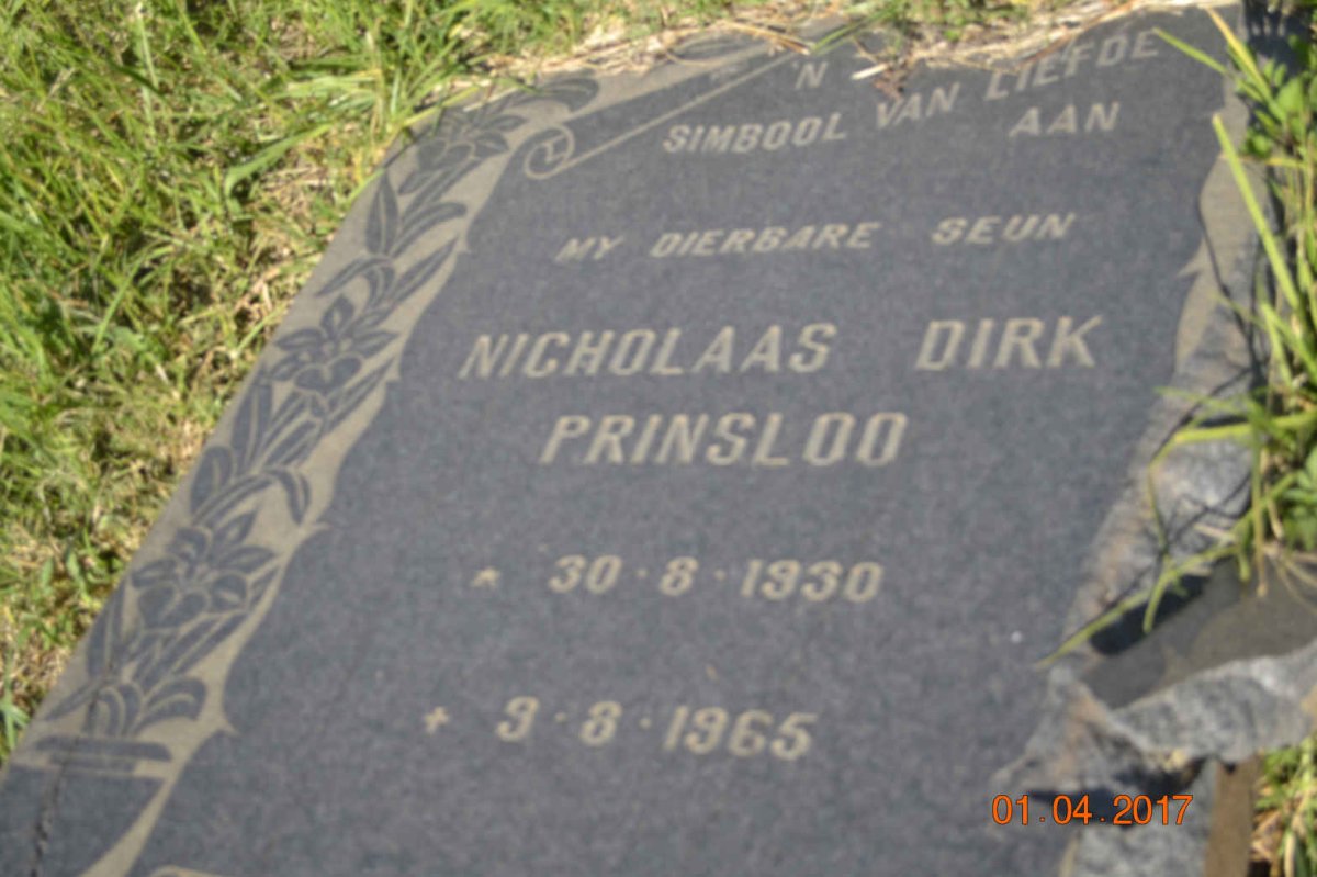 PRINSLOO Nicholaas Dirk 1930-1965