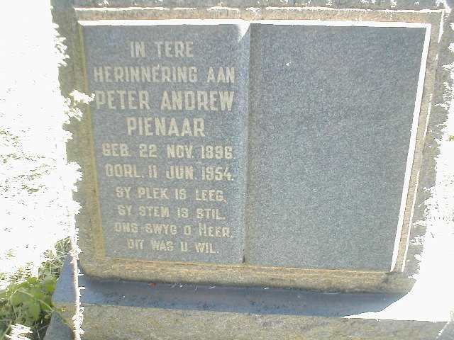 PIENAAR Peter Andrew 1896-1954