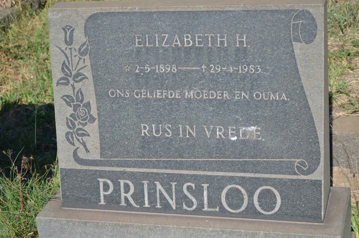 PRINSLOO Elizabeth H. 1898-1983
