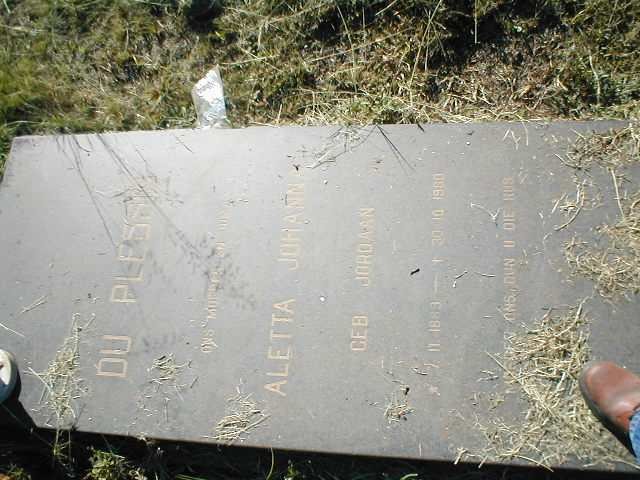 PLESSIS Aletta Johanna, du nee JORDAAN 1889-1980