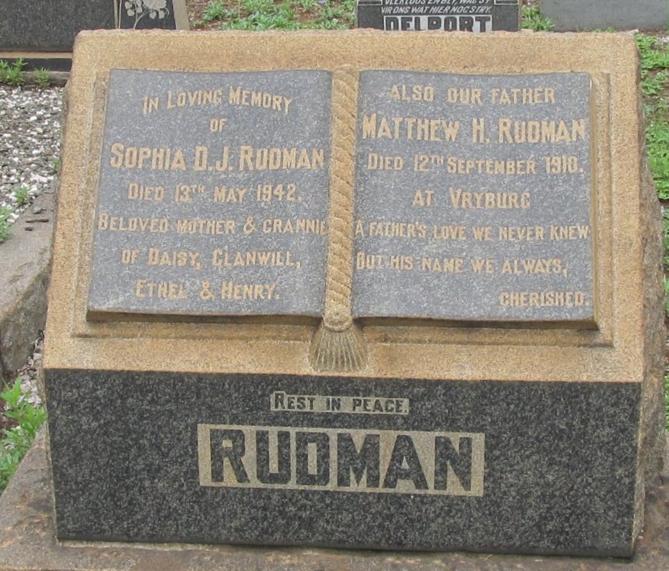 RUDMAN Matthew H. -1910 &amp; Sophia D.J. -1942