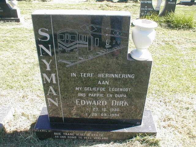 SNYMAN Edward Dirk 1930-1994