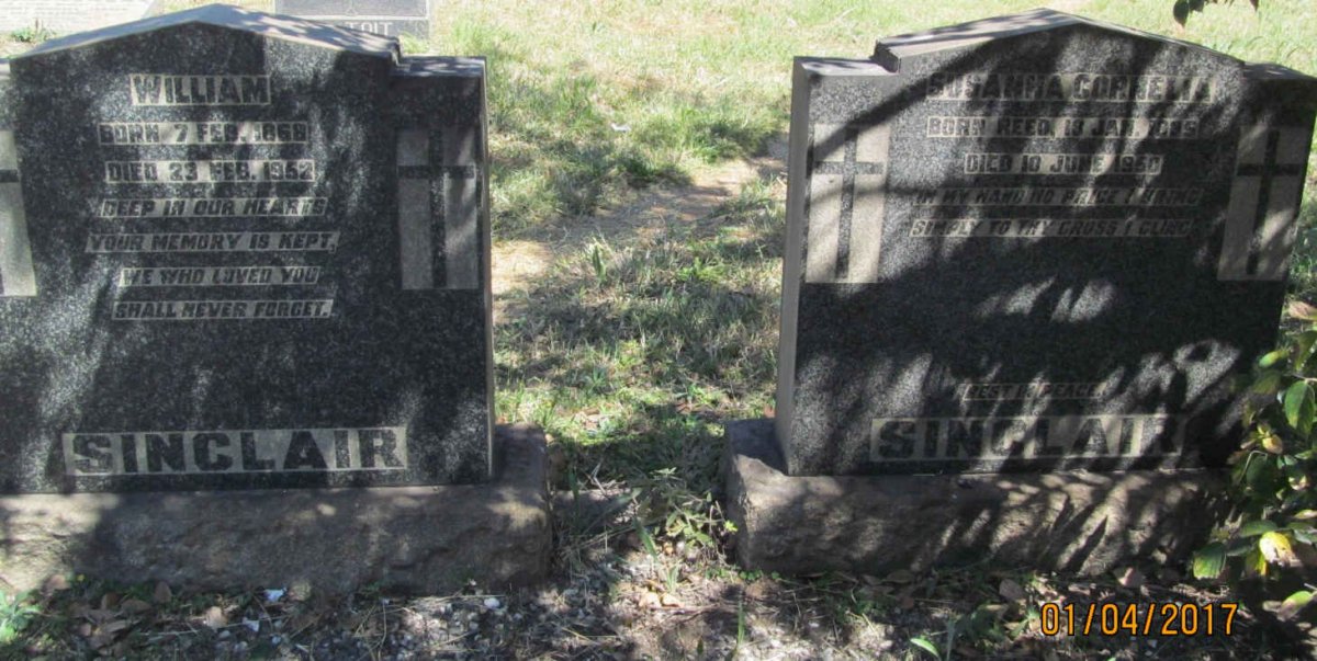 SINCLAIR William 1868-1952 &amp;  Susanna Cornelia REED 1885-1950