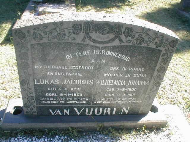 VUUREN Lukas Jacobus, van 1893-1960 &amp; Wilhelmina Johanna 1900-1991