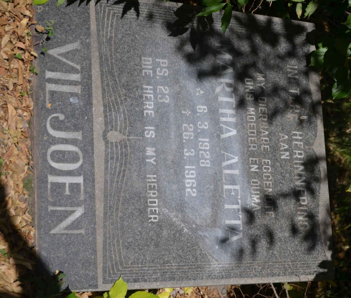 VILJOEN Martha Aletta 1928-1962