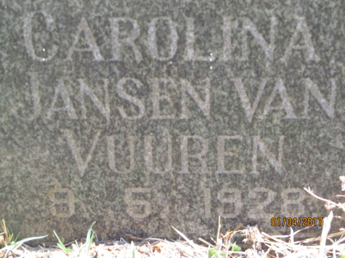 VUUREN Carolina, Jansen van 1928