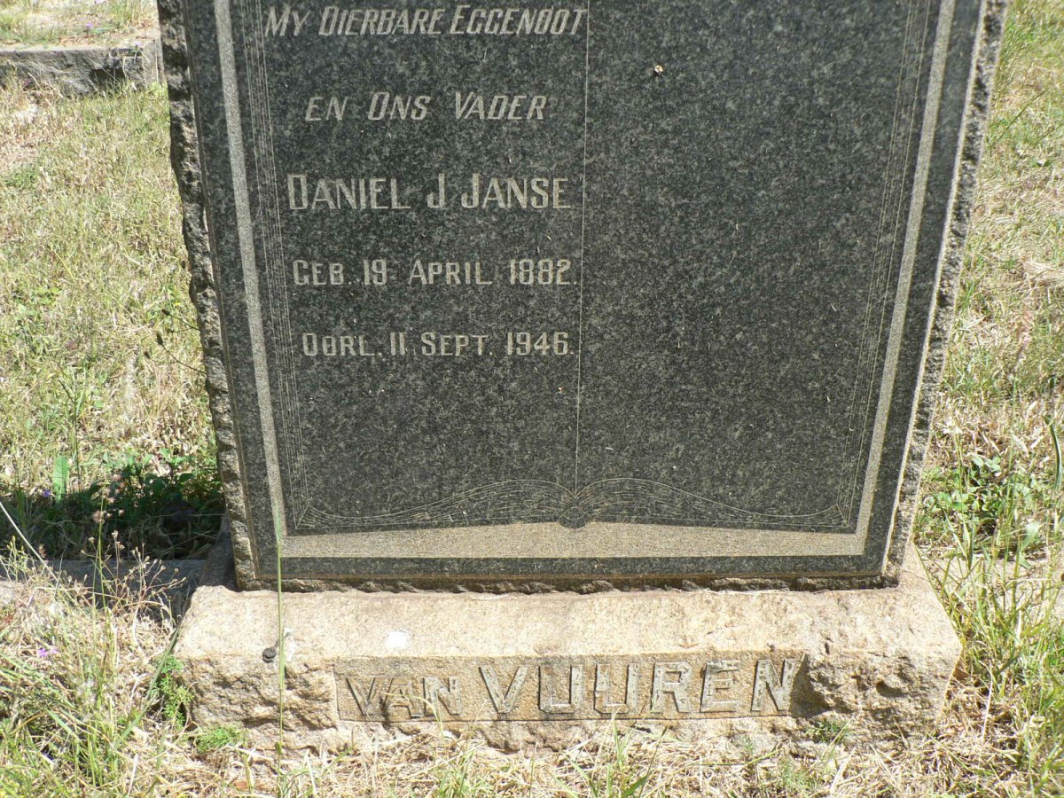 VUUREN Daniel J., Janse van 1882-1946