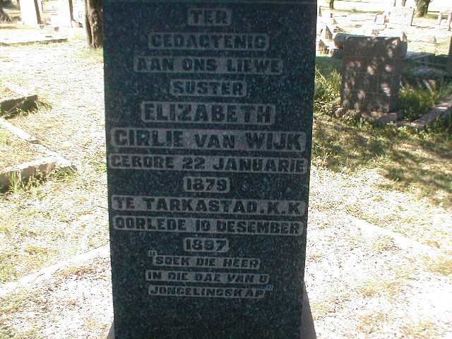 WIJK Elizabeth Girlie, van 1879-1897