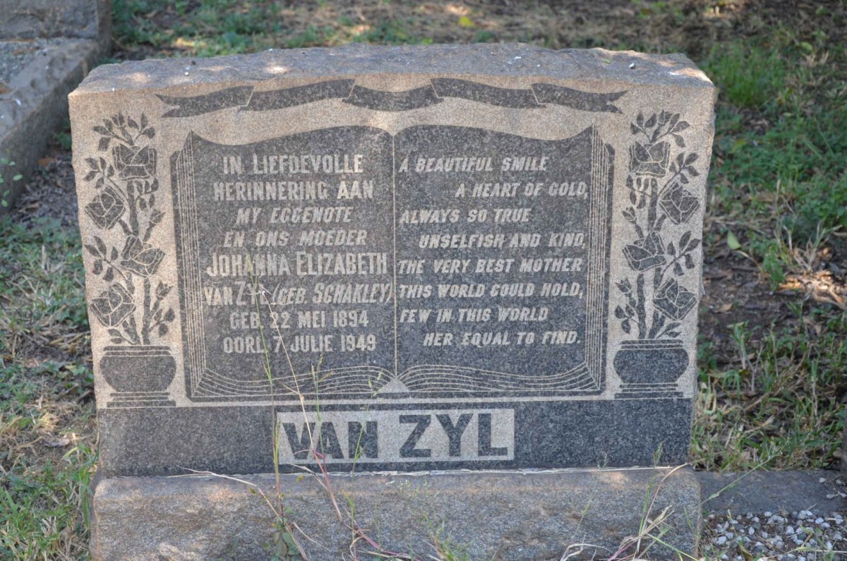 ZYL Johanna Elizabeth, van nee SCHAKLEY 1894-1949
