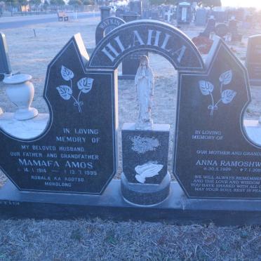 HLAHLA Mamafa Amos 1914-1995 &amp; Anna Ramoshwane 1929-2009