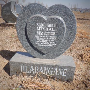 HLABANGANE Sinokuthula Mtshali 2009-2009