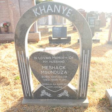 KHANYE Meshack Msunduza 1941-1998