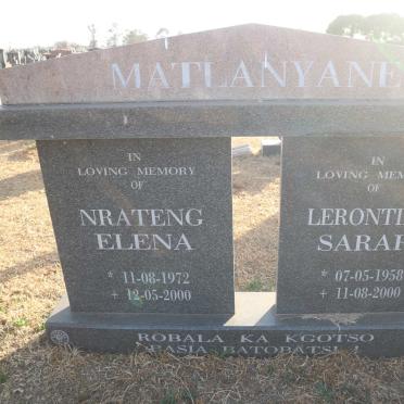 MATLANYANE Lerontina Sarah 1958-2000 :: MATLANYANE Nrateng Elena 1972-2000