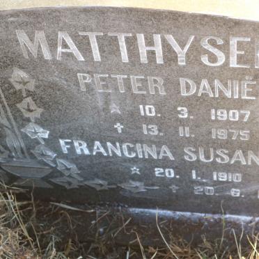 MATTHYSEN Peter Daniël 1907-1975 &amp; Francina Susanna 1910-1991