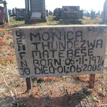 MATEBESE Monica Thundezwa 1974-2005