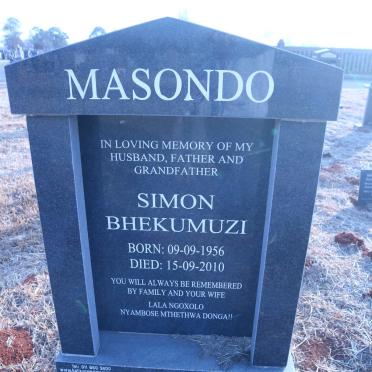 MASONDO Simon Bhekumuzi 1956-2010