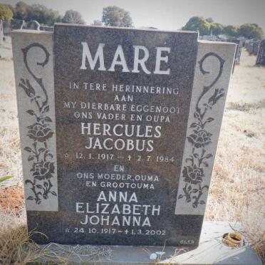 MARE Hercules Jacobus 1917-1984 &amp; Anna Elizabeth Johanna 1917-2002