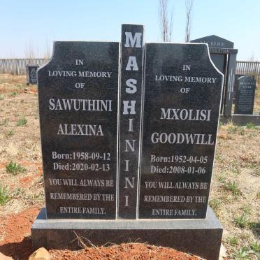 MASHININI Mxolisi Goodwill 1952-2008 &amp; Sawuthini Alexina 1958-2020