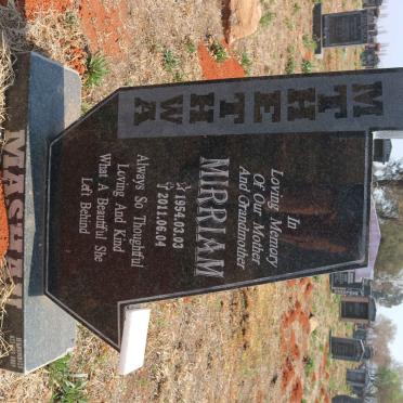 MASHAU Mthethwa Mirriam 1954-2011