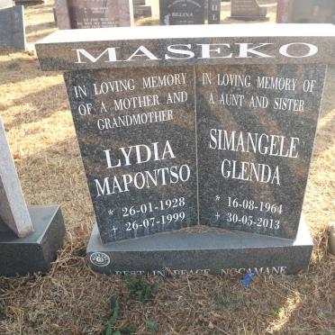 MASEKO Lydia Mapontso 1928-1999 :: MASEKO Simangele Glenda 1964-2013