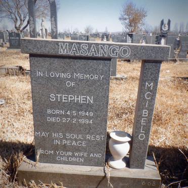 MASANGO Stephen Mcibelo 1949-1994