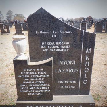 MATHEBULA Nyoni Lazarus  1945-2010