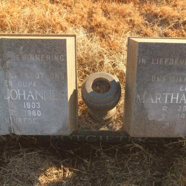 POTGIETER Frederik Johannes 1903-1980 &amp; Martha Susanna 1908-2001