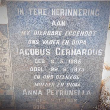 PRETORIUS Jacobus Gerhardus 1895-1973 &amp; Anna Petronella 1906-