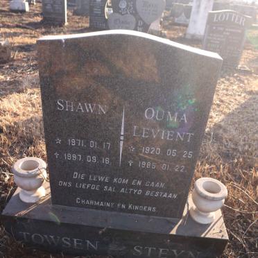 STEYN Levient 1920-1985 :: TOWSEN Shawn 1971-1997