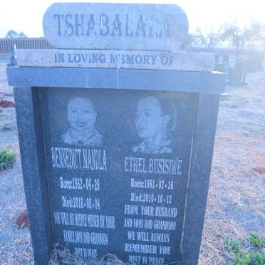 TSHABALALA Benedict Mandla 1962-2018 &amp; Ethel Busisiwe 1961-2010