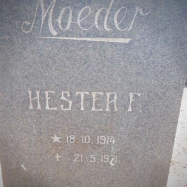 WESTHUIZEN Hester F., van der 1914-1971
