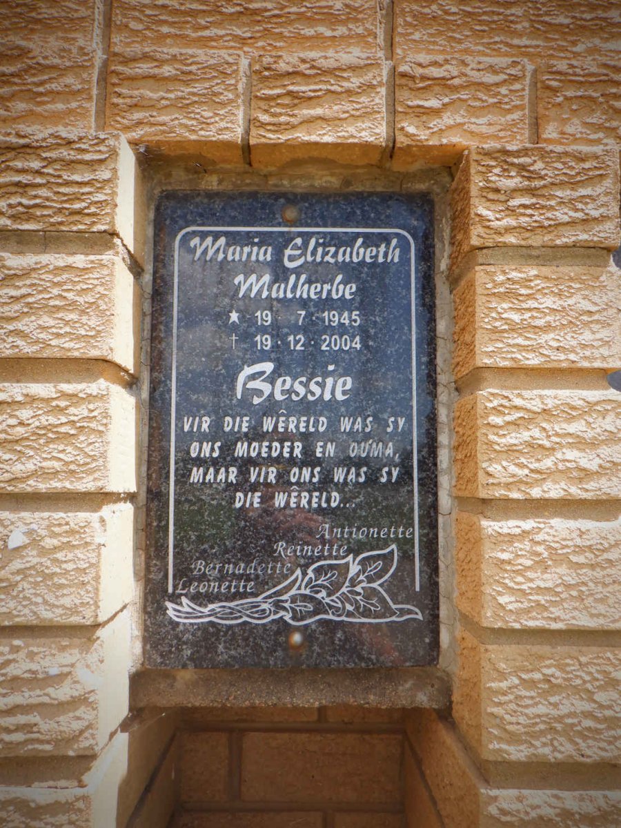 MALHERBE Maria Elizabeth 1945-2004 