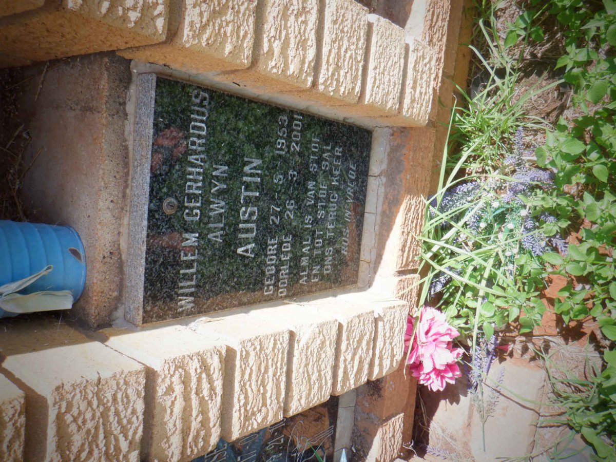 AUSTIN Willem Gerhardus Alwyn 1953-2001 