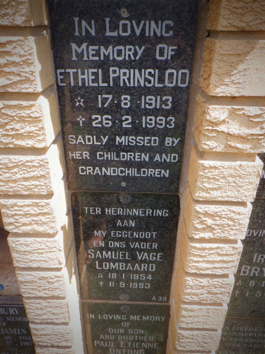 PRINSLOO Ethel 1913-1993 
