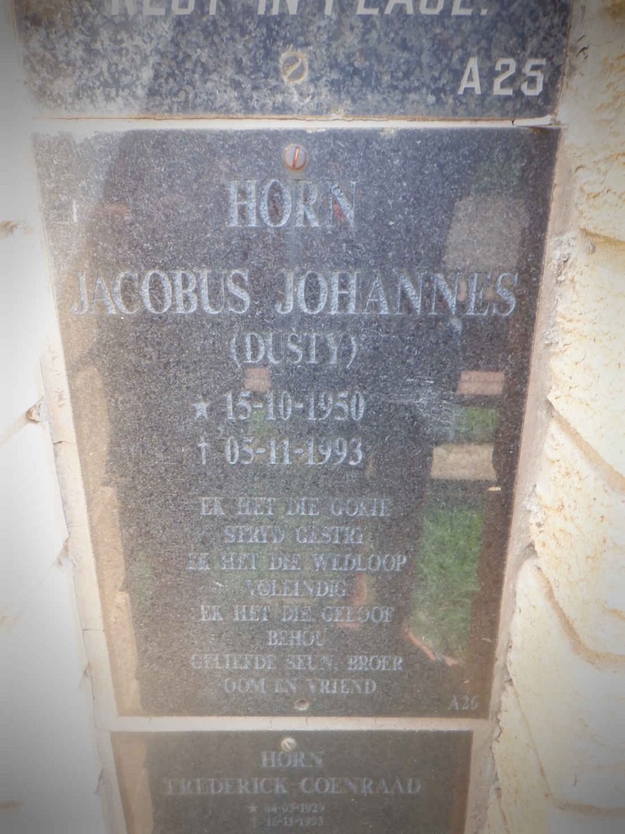 HORN Jacobus Johannes 1950-1993