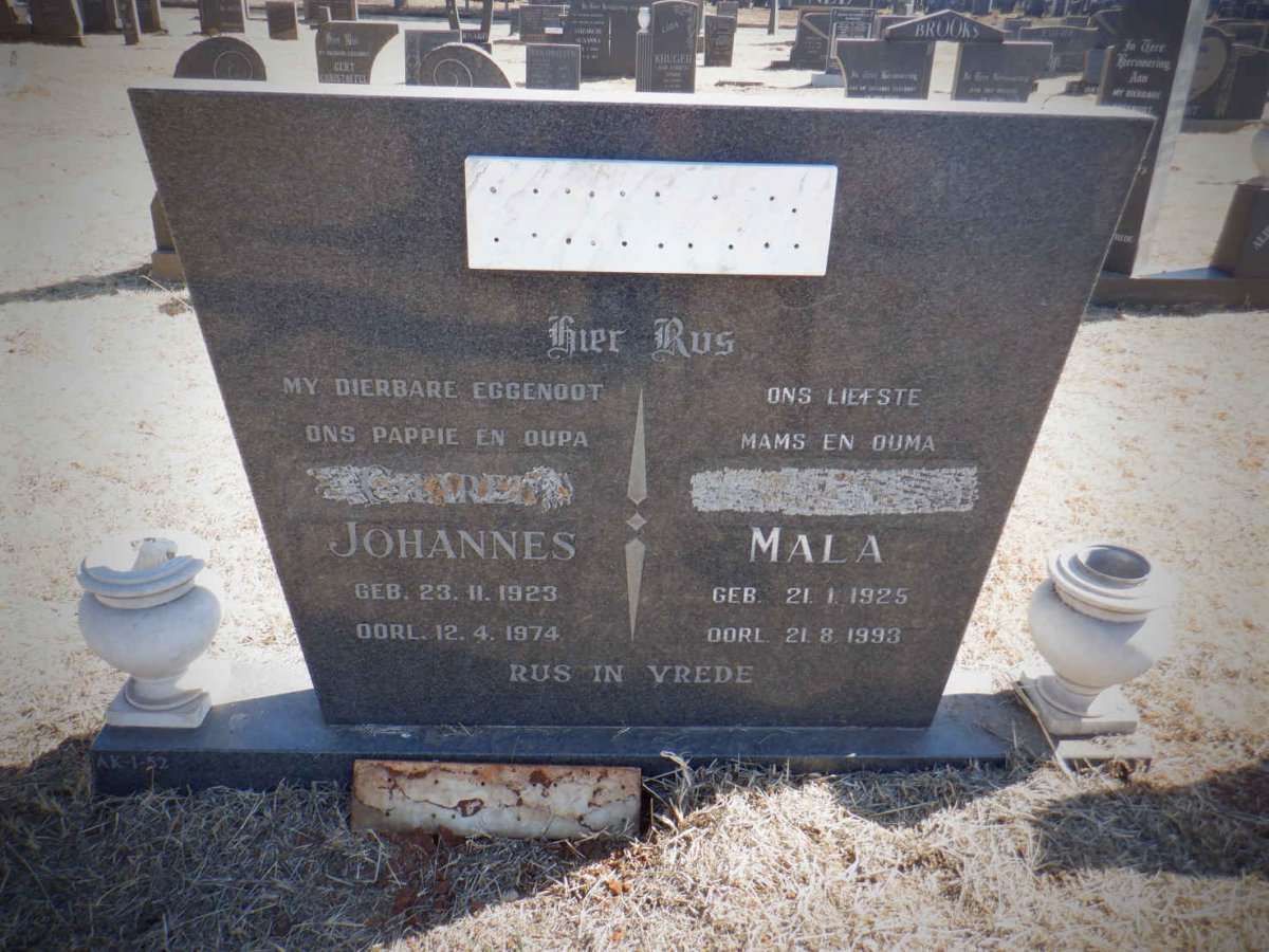 ? Charles Johannes 1923-1974 &amp; Mala 1925-1993