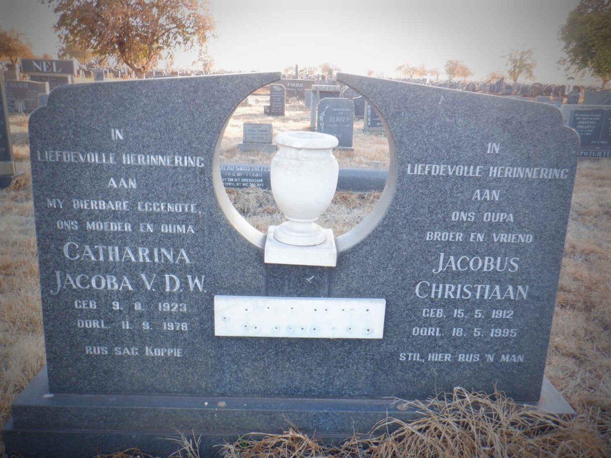 ? Jacobus Christiaan 1912-1995 &amp; Catharina Jacoba V.D.W. 1923-1978