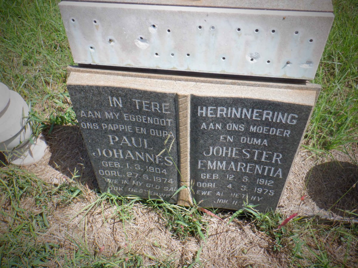 ? Paul Johannes 1904-1974 &amp; Johester Emmarentia 1912-1975