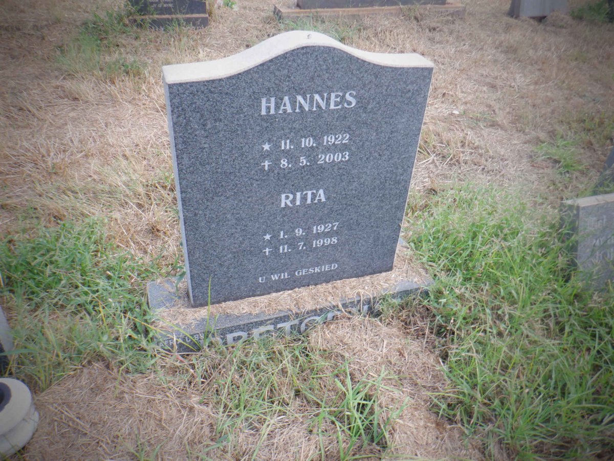 ? Hannes 1922-2003 &amp; Rita 1927-1998