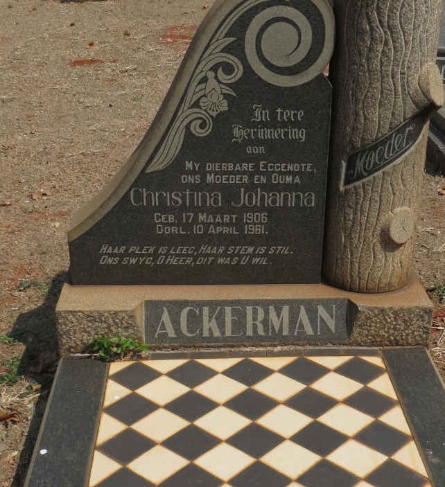 ACKERMAN Christina Johanna 1906-1961