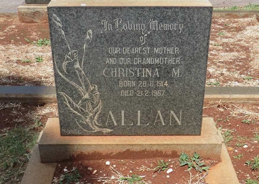 ALLAN Christina M. 1914-1967