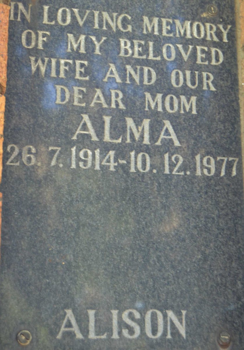ALISON Alma 1914-1977