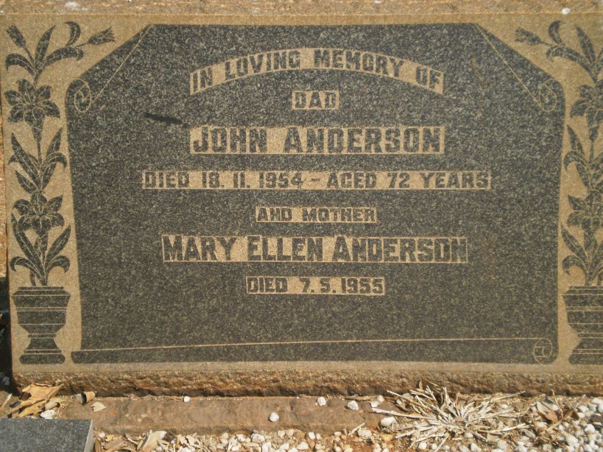 ANDERSON John -1954 &amp; Mary Ellen -1955