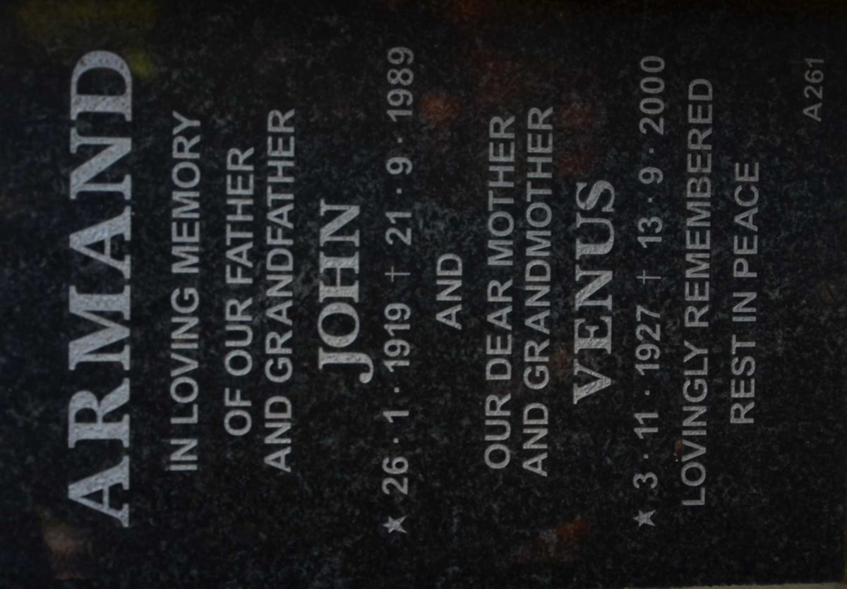 ARMAND John 1919-1989 &amp; Venus 1927-2000