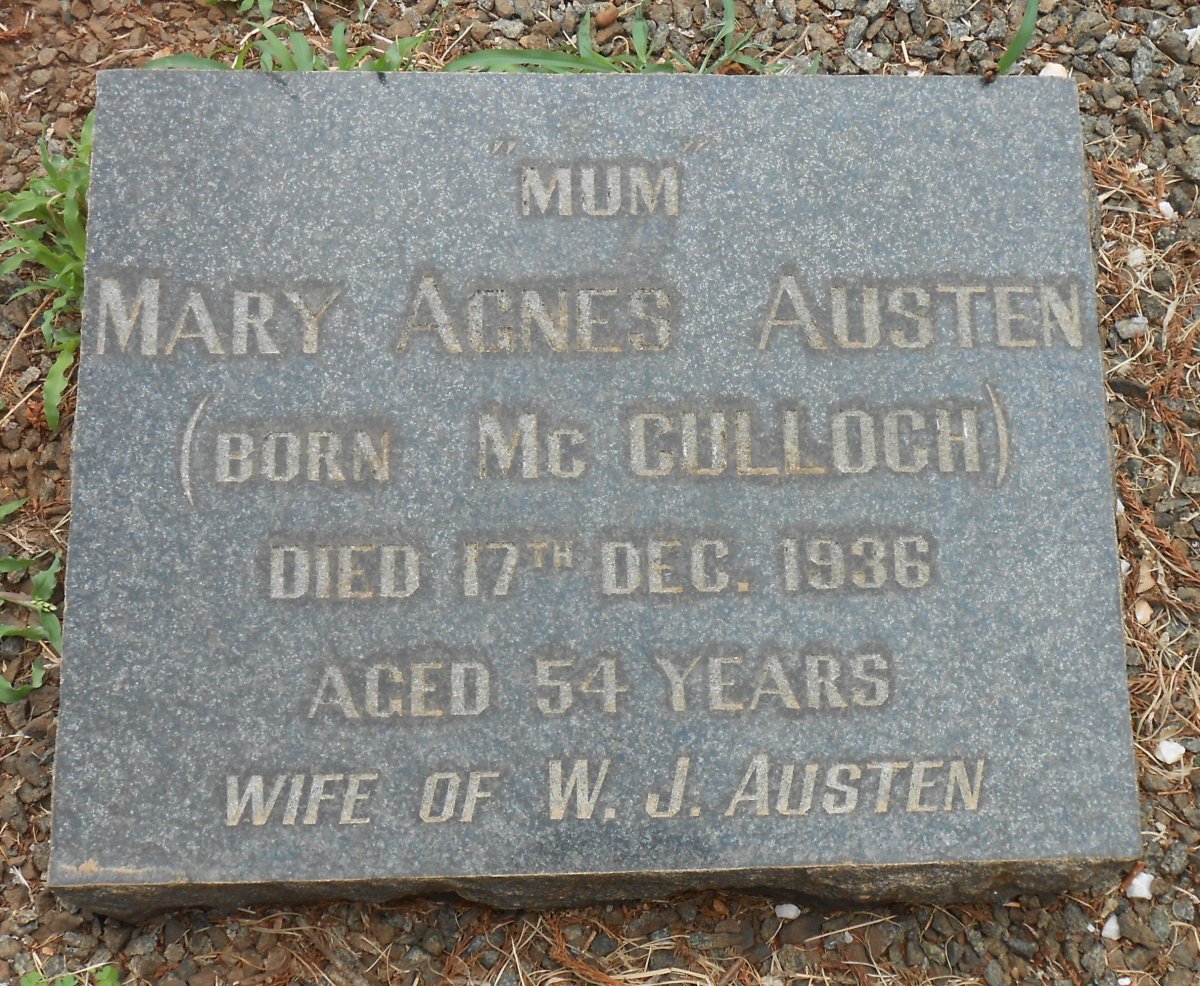 AUSTEN Mary Agnes nee Mc CULLOCH -1936