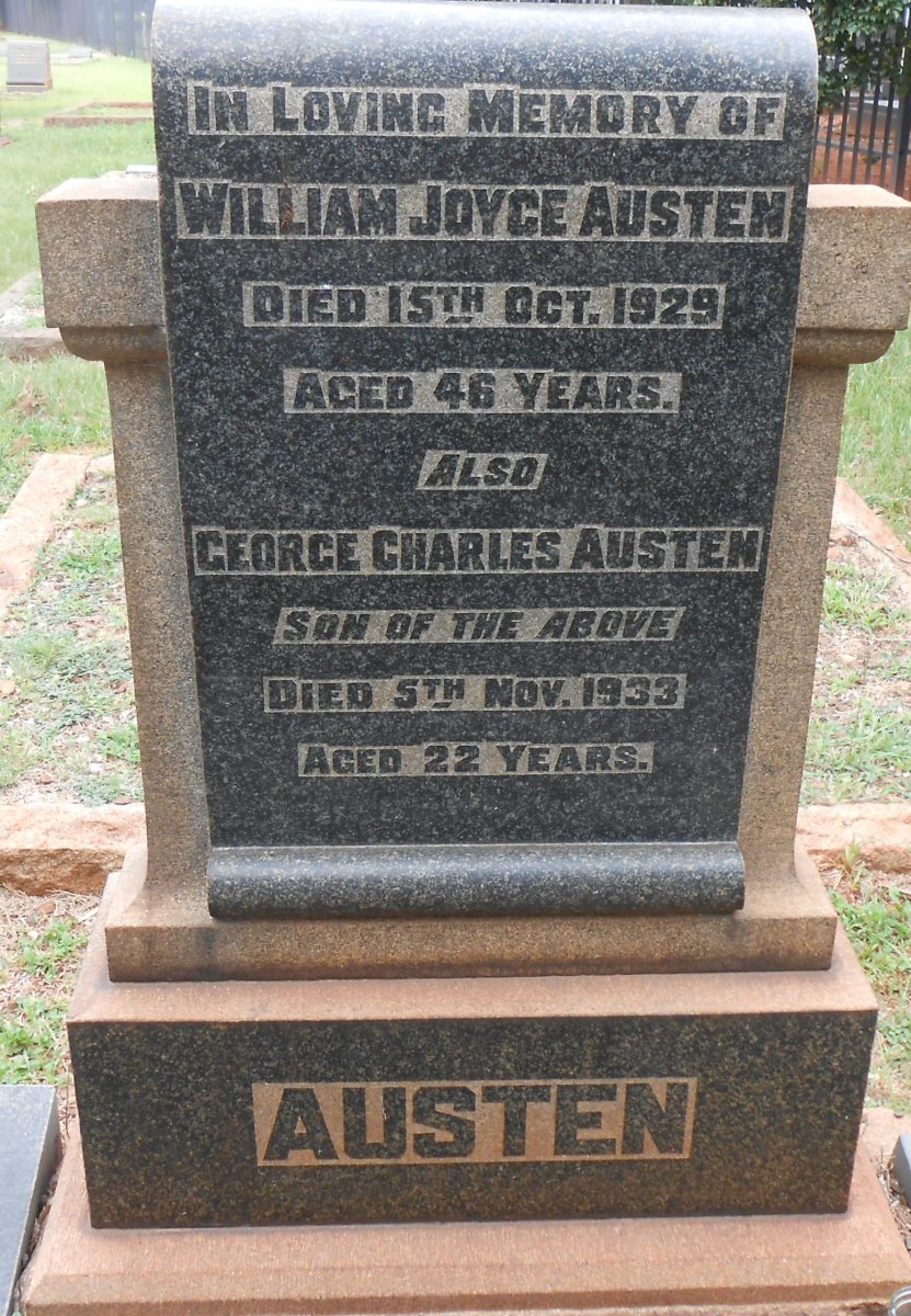 AUSTEN WIlliam Joyce -1929 :: AUSTEN George Charles -1933