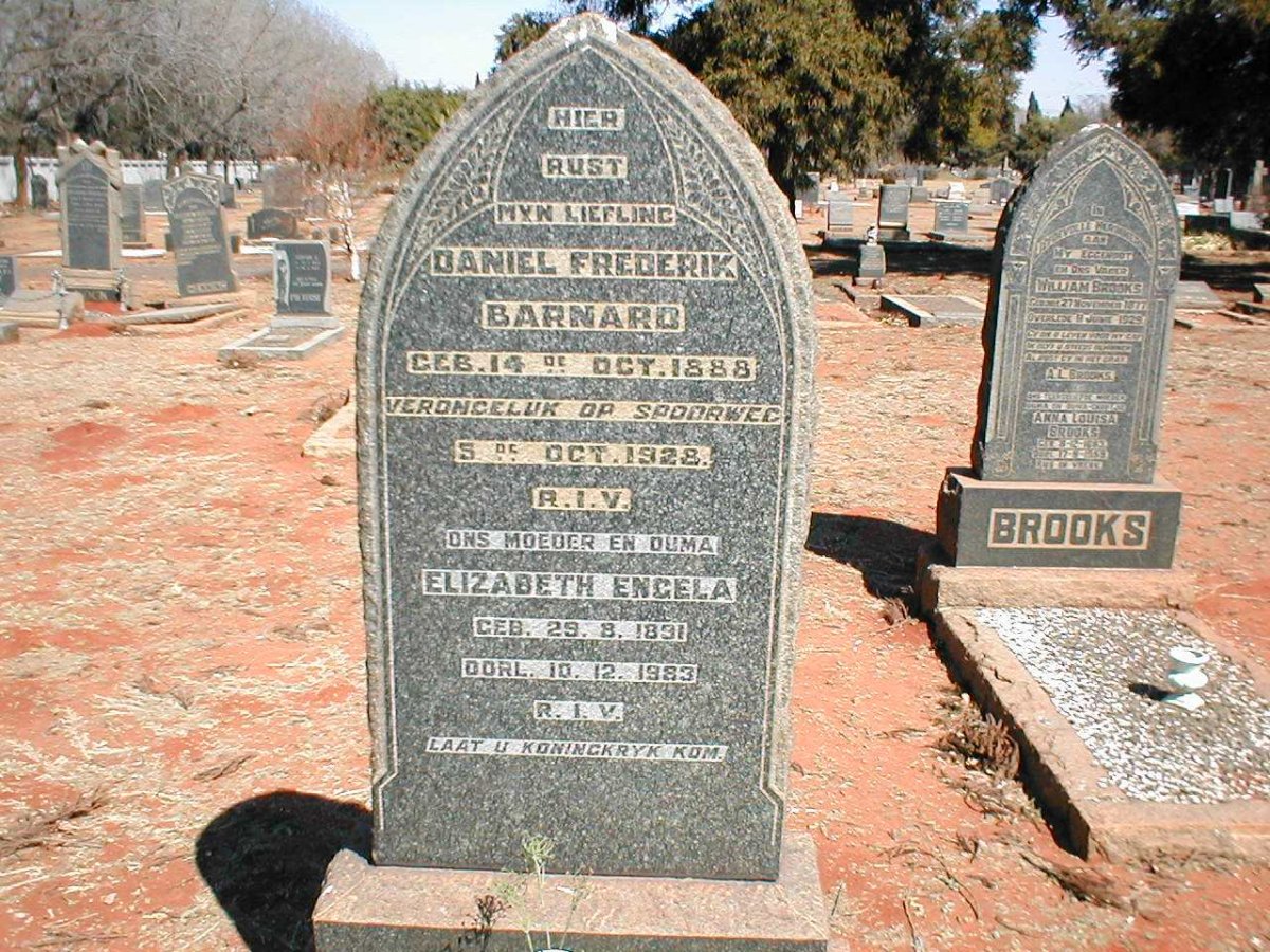 BARNARD Daniel Frederik 1888-1928 &amp; Elizabeth Engela 1891-1983