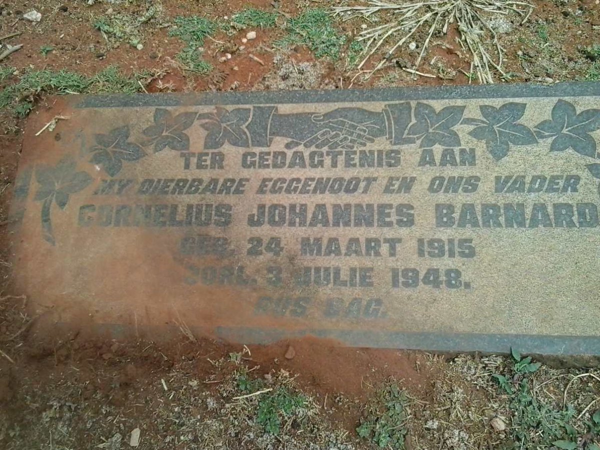 BARNARD Cornelius Johannes 1915-1948
