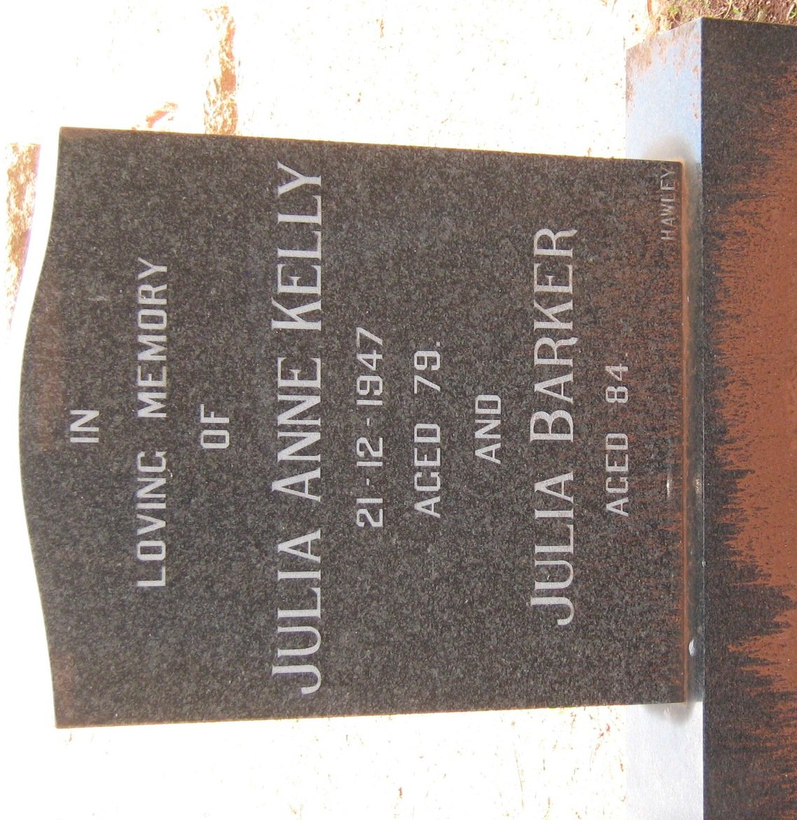 BARKER Julia :: KELLY Julia Anne -1947