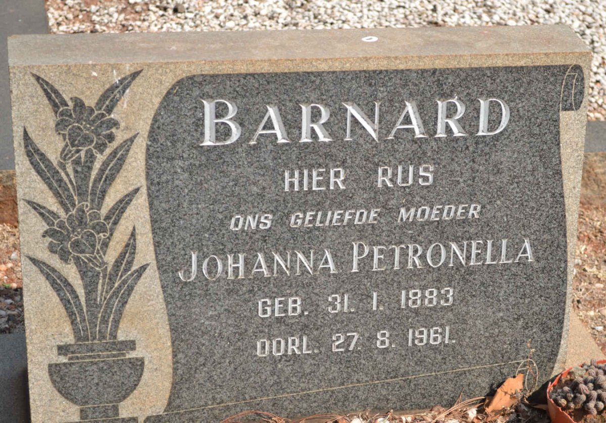 BARNARD Johanna Petronella 1883-1961